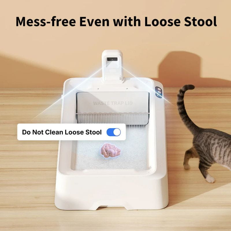 Petkit Purobot Crystal Duo - Bac à litière pour chats, image en fonctionnement