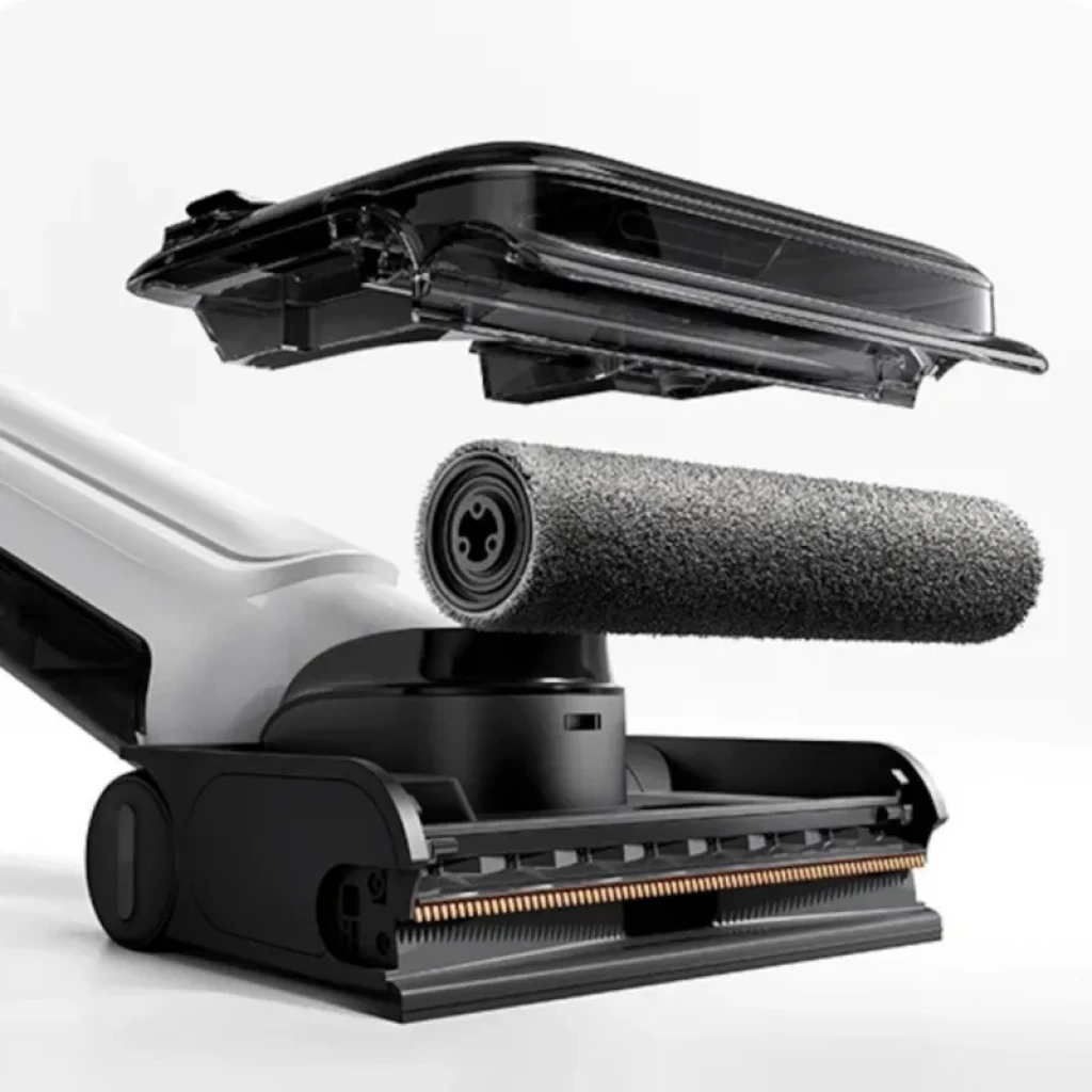 Xiaomi Truclean W30 Pro Wet Dry Vacuum con rodillo de microfibra extraíble, cabezal ancho y tapa transparente; diseño modular para limpieza húmeda y seca