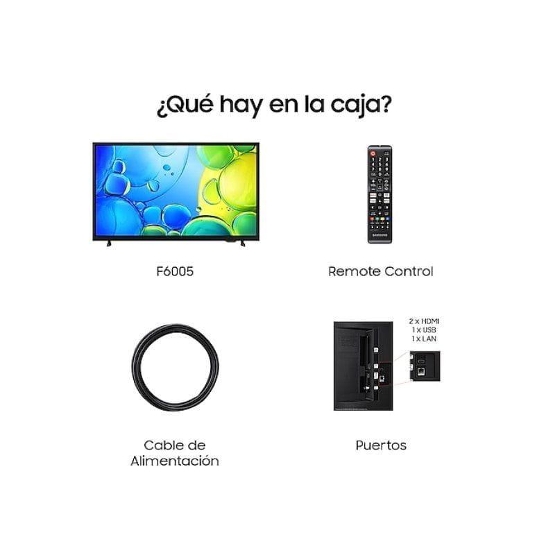 Samsung Serie F6002F UE40H6002FKXXH 40 pouces LED Full HD HDR Smart TV, écran fin avec pieds, télécommande, câble d’alimentation et ports 2x HDMI, USB,
