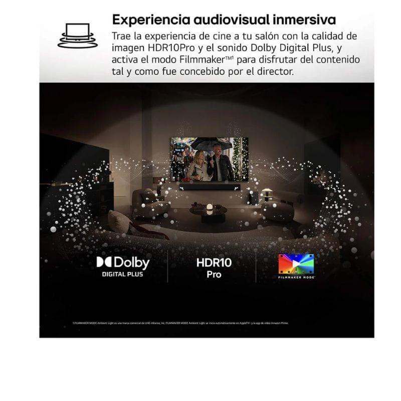 LG AI 55QNED80A6A 55 4K Ultra HD QNED Smart TV Negro, experiencia inmersiva