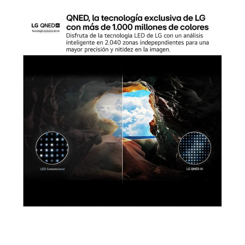 LG AI 55QNED80A6A 55 4K Ultra HD QNED Smart TV Negro, tegnología exclusiva de LG