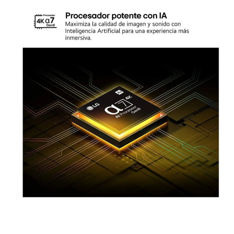 LG AI 55QNED80A6A 55 4K Ultra HD QNED Smart TV Negro, procesador