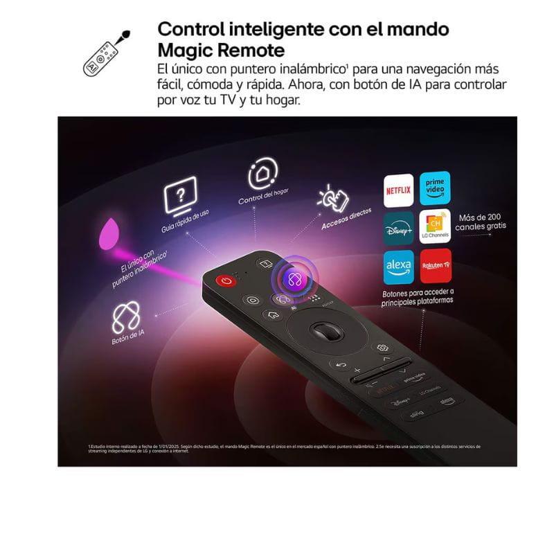 LG AI 55QNED80A6A 55 4K Ultra HD QNED Smart TV Negro, control inteligente