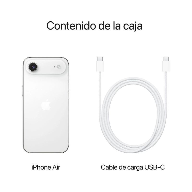 Contenido de la caja de iPhone 17 Air 256GB Blanco nube