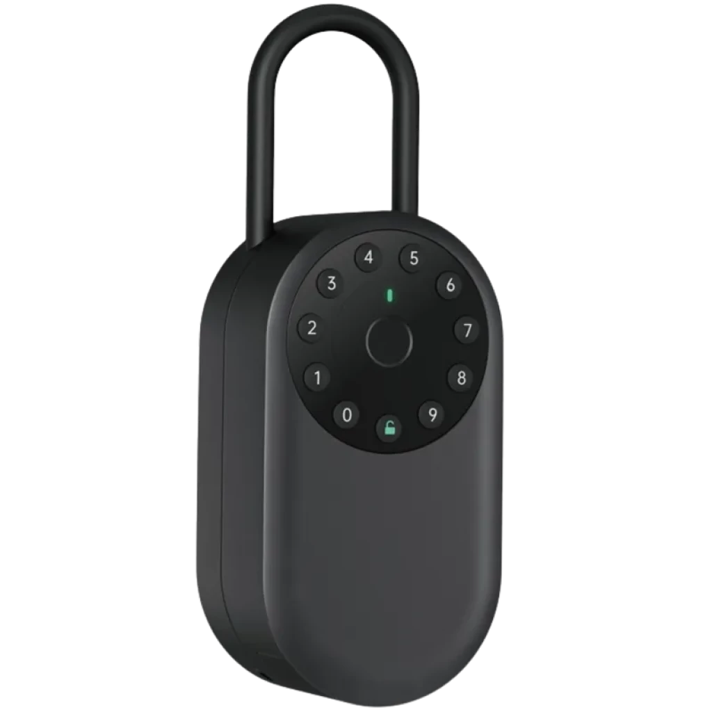 Lockin YEEUU K421 - Cofre inteligente de parede em preto com teclado numérico iluminado; design compacto e discreto, ideal para guardar chave com código de