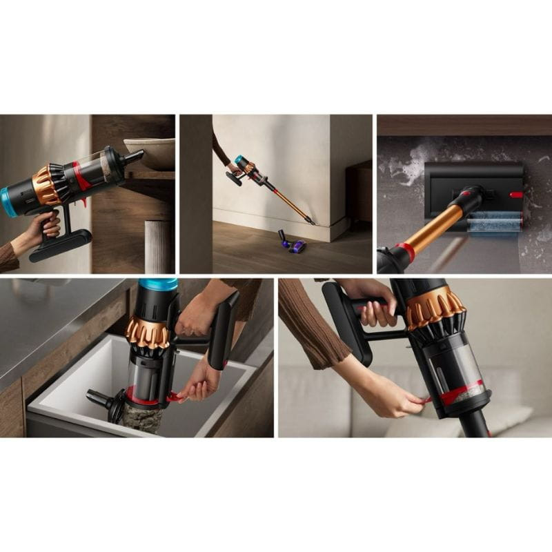 Aspiradora en seco y húmedo Dyson V16 Piston Animal Submarine, imagen en distintos escenarios