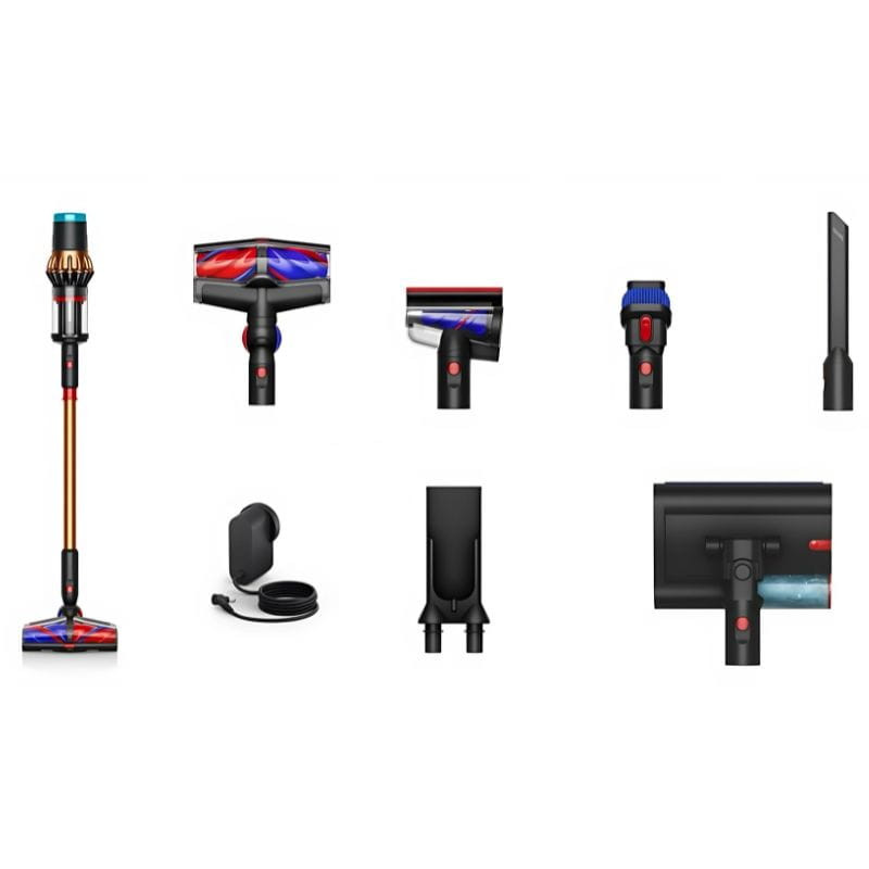 Aspiradora en seco y húmedo Dyson V16 Piston Animal Submarine, imagen con todos sus accesorios