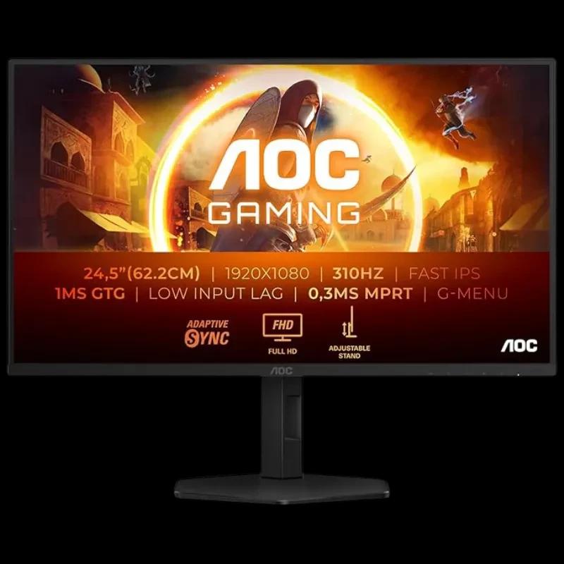 AOC 25G4SXU 25 pulgadas, panel IPS Full HD, 310 Hz, 1 ms, biseles finos, peana ajustable y diseño gaming con logos AOC y G-Menu en pantalla