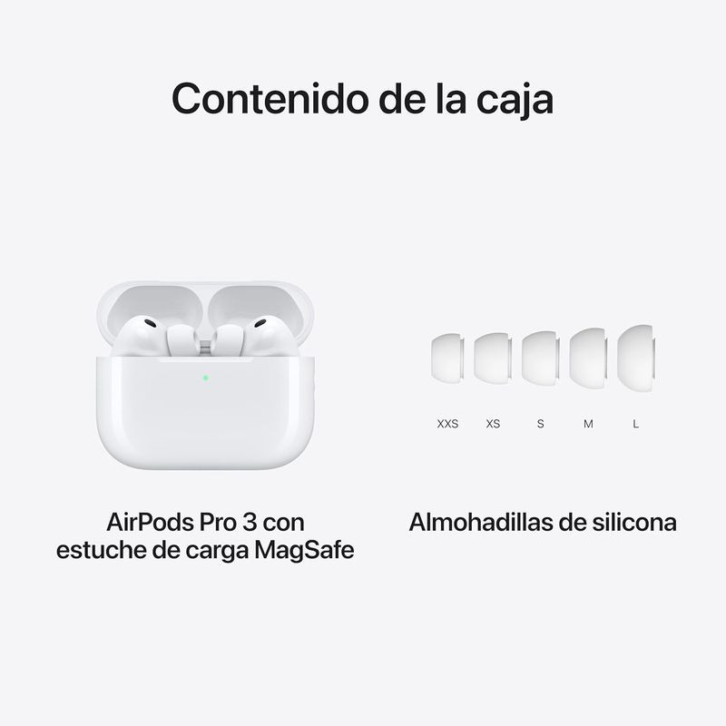 Contenido de la caja de Apple AirPods Pro (3ra Generación) Blanco