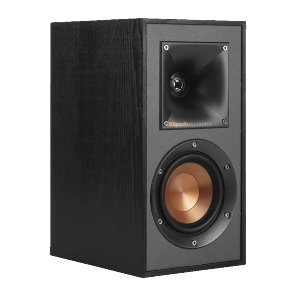 Klipsch R-41PM Reference Bluetooth Negro: par de altavoces de estantería negros con woofer cobre y tweeter Tractrix, diseño compacto y acabado texturizado