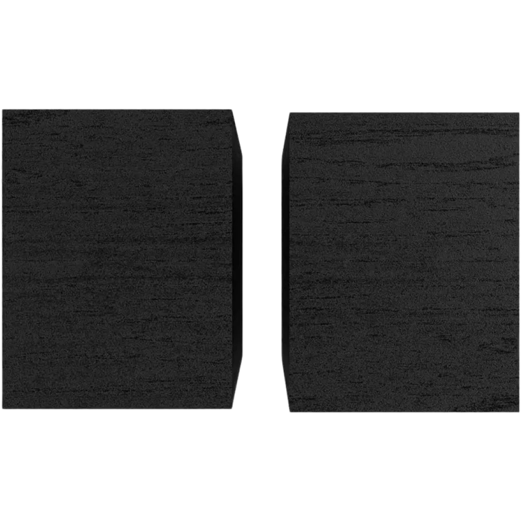 Klipsch Reference R-40PM 70 W, par de colunas ativas de prateleira, acabamento em madeira preta texturizada, formato retangular, topo liso e arestas definidas