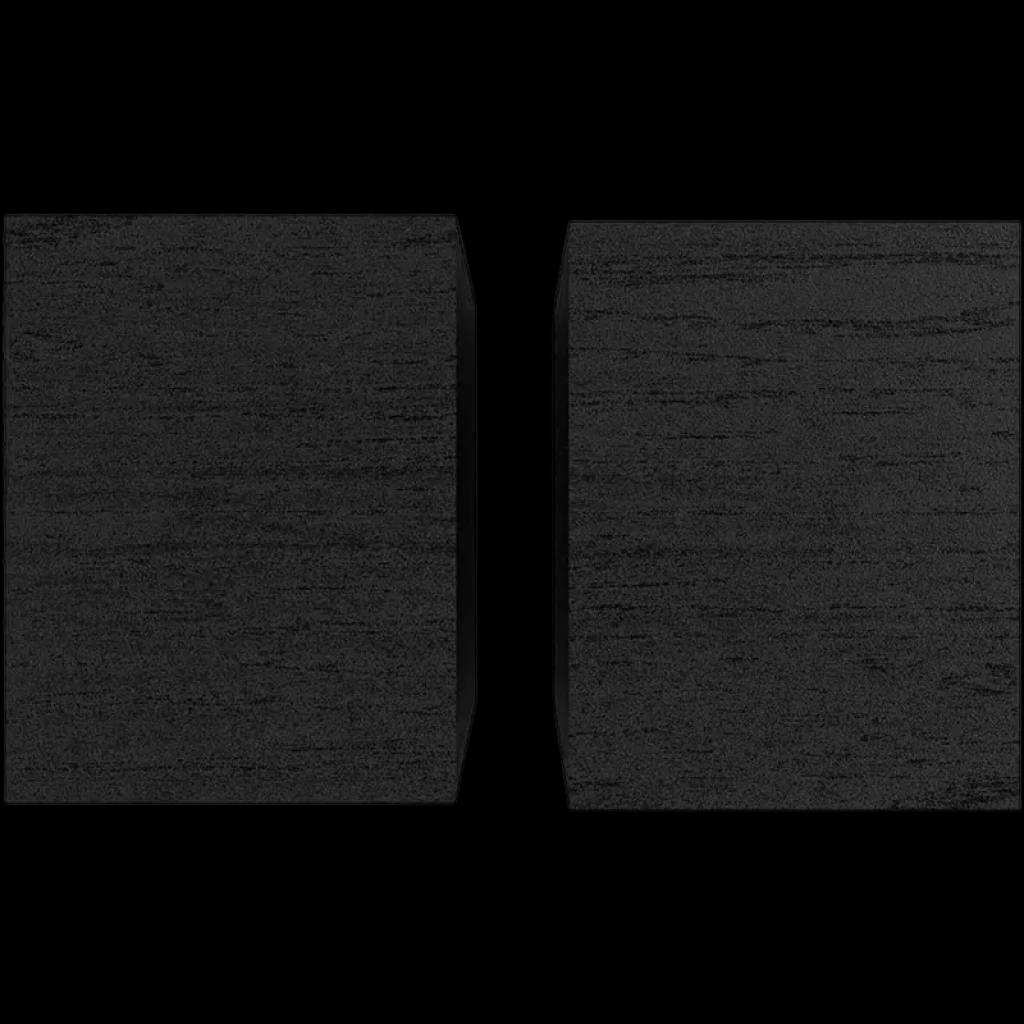 Klipsch Reference R-40PM 70 W, par de colunas ativas de prateleira, acabamento em madeira preta texturizada, formato retangular, topo liso e arestas definidas