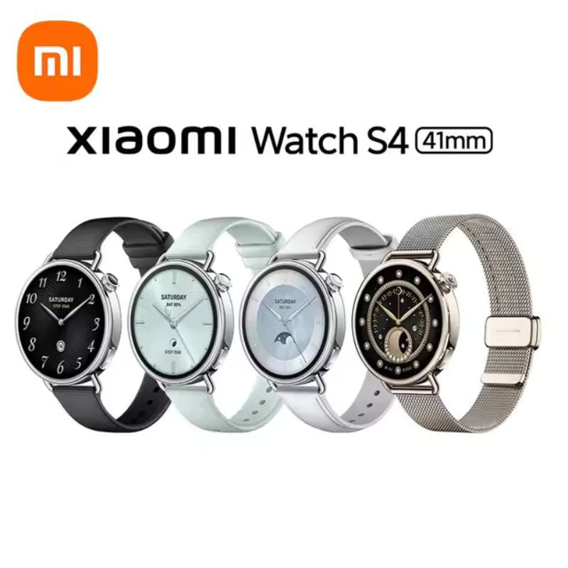 Xiaomi Watch S4 41 mm com pulseira de borracha fluorada verde menta, cores disponíveis
