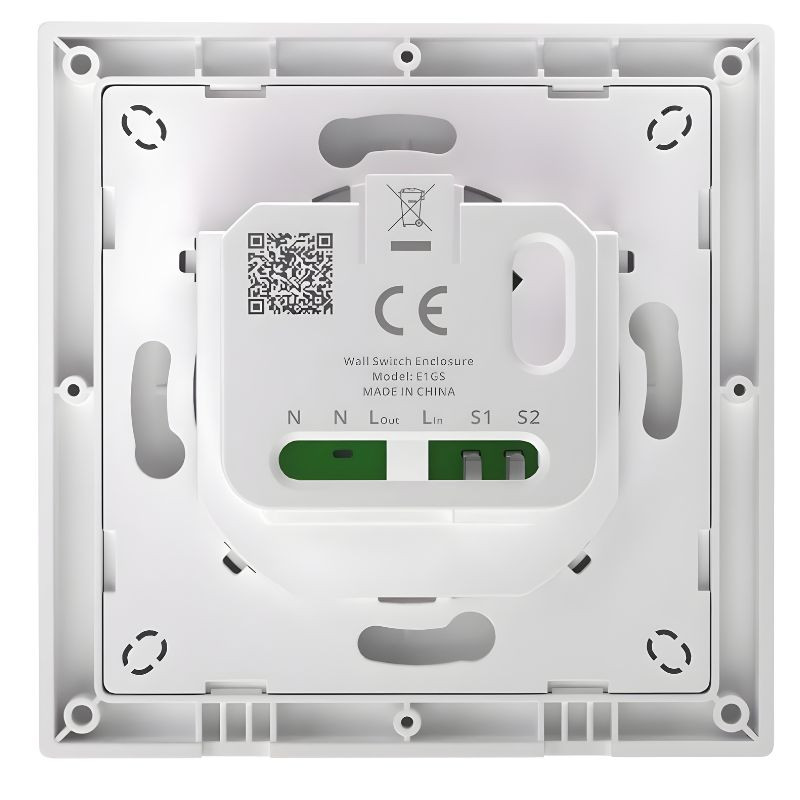 SONOFF E1GS Blanco - Carcasa de interruptor de pared inteligente, parte trasera