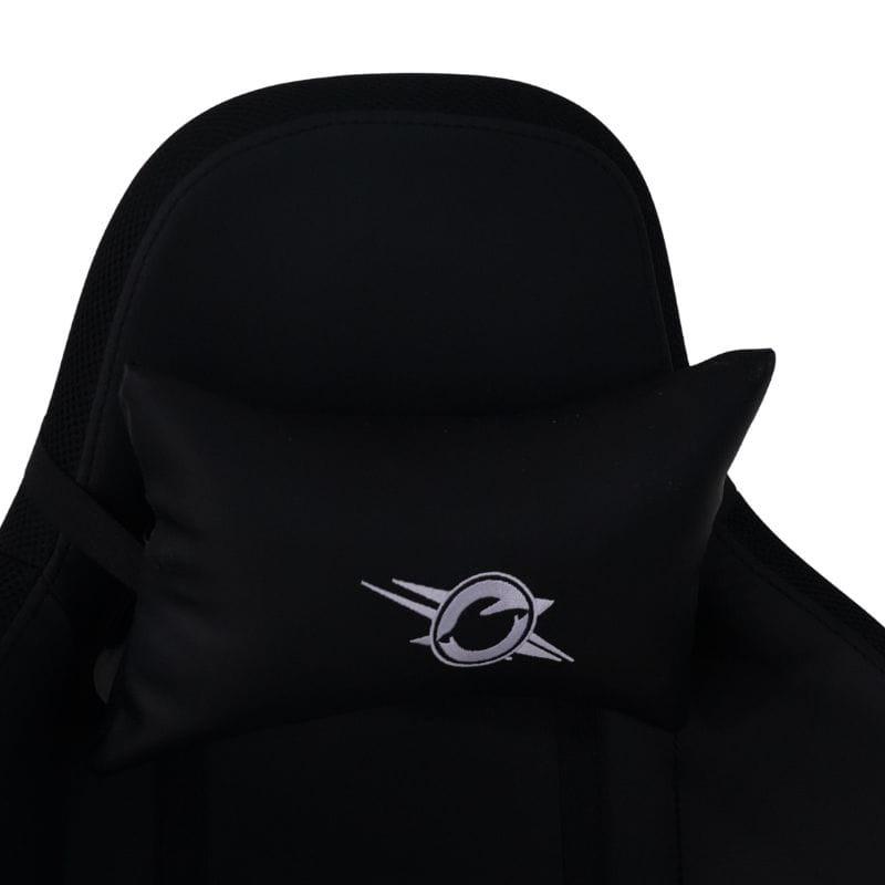 Chaise Gaming PowerGaming Lilith RGB Noir, dossier ergonomique, accoudoirs réglables, assise rembourrée, base à 5 roulettes, câble RGB visible côté.