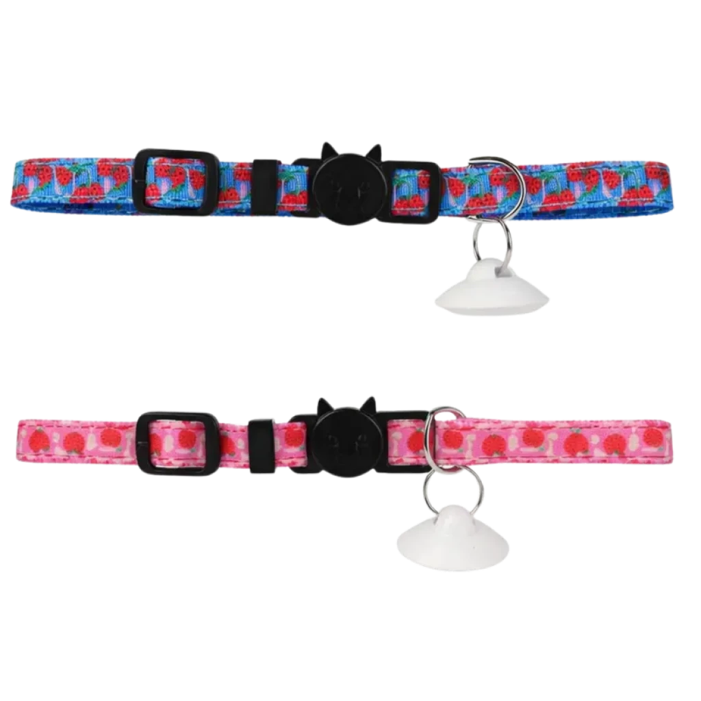 2 Collares Rojo/Azul de Reconocimiento para comederos y bebederos CATLINK 