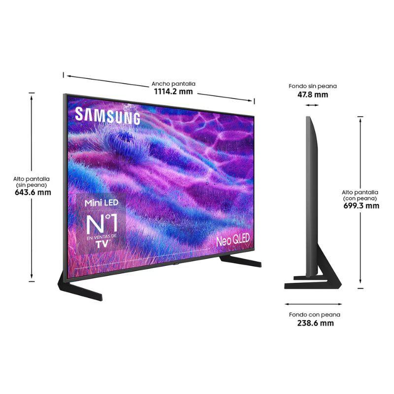 Samsung TQ50QN80FAU 50 4K Ultra HD Neo QLED Smart TV Carbono medidas do produto em cm