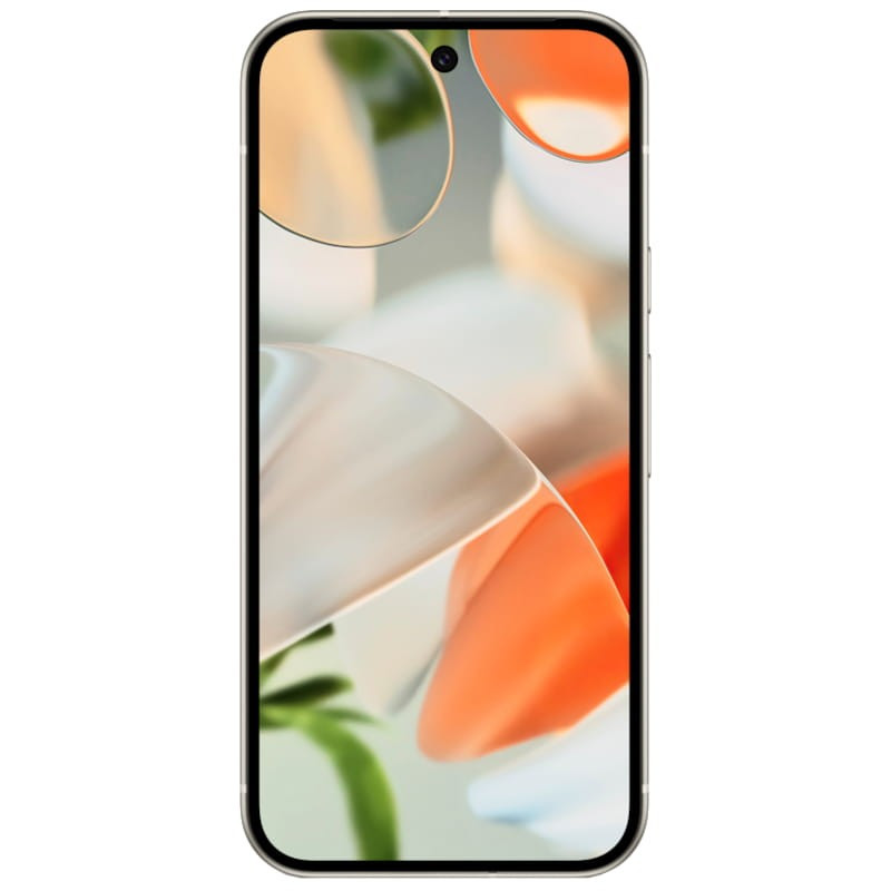 Google Pixel 9 5G 128GB Porcelana Renovado Estado Excelente con pantalla casi sin bordes, cámara frontal en orificio central y marco claro elegante