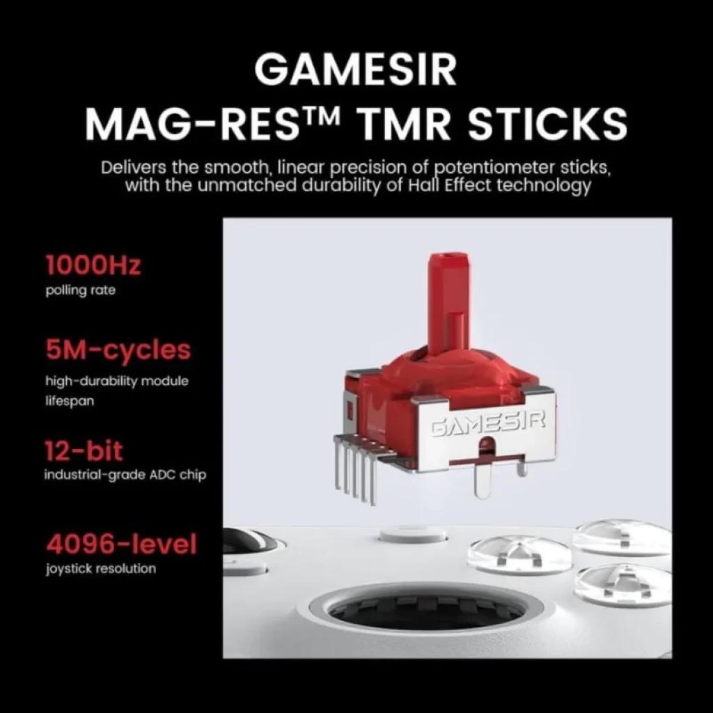 Mando GameSir G7 Pro Blanco con joysticks MAG-RES TMR, sensor Hall, 1000 Hz, vida útil de 5M ciclos, chip ADC de 12 bits y 4096 niveles de precisión