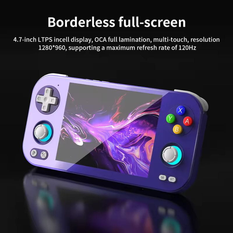 Consola Anbernic RG476H 8GB/128GB Púrpura, pantalla sin bordes