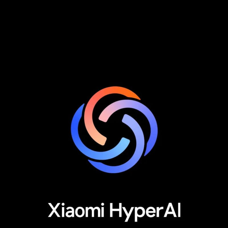 Xiaomi Pad Mini 8GB/256GB Gris con logotipo Xiaomi HyperAI en pantalla negra, icono multicolor centrado y texto inferior, diseño minimalista y moderno