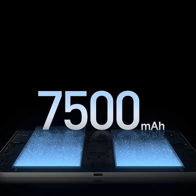 Xiaomi Pad Mini 8GB/256GB Gris con batería 7500 mAh destacada, módulo interno expuesto y puerto USB-C centrado; diseño elegante y delgado en tono gris