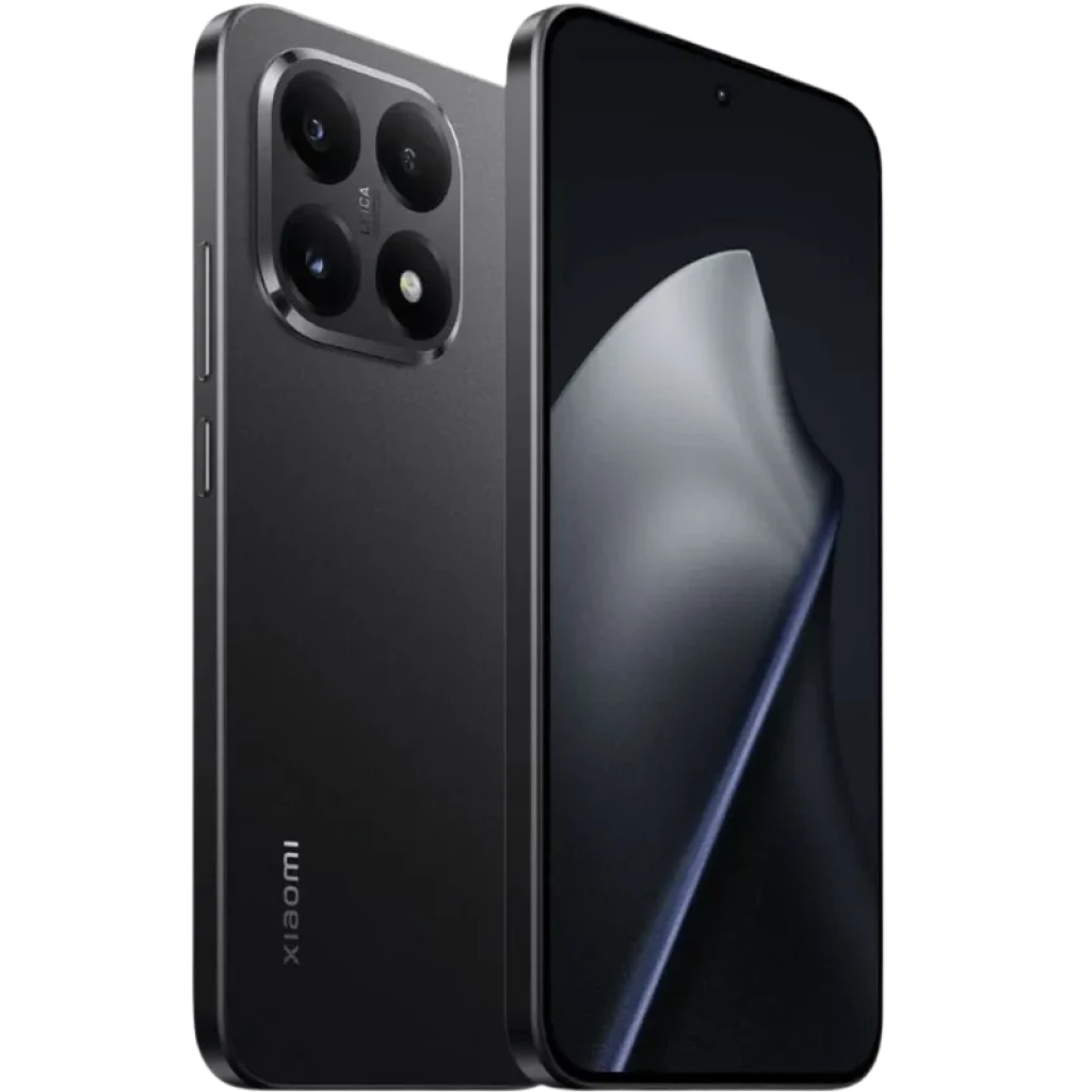 Xiaomi 15T 12GB/256GB Preto com corpo fosco, tela ampla de bordas finas e módulo de câmera quádrupla grande com lentes Leica na traseira