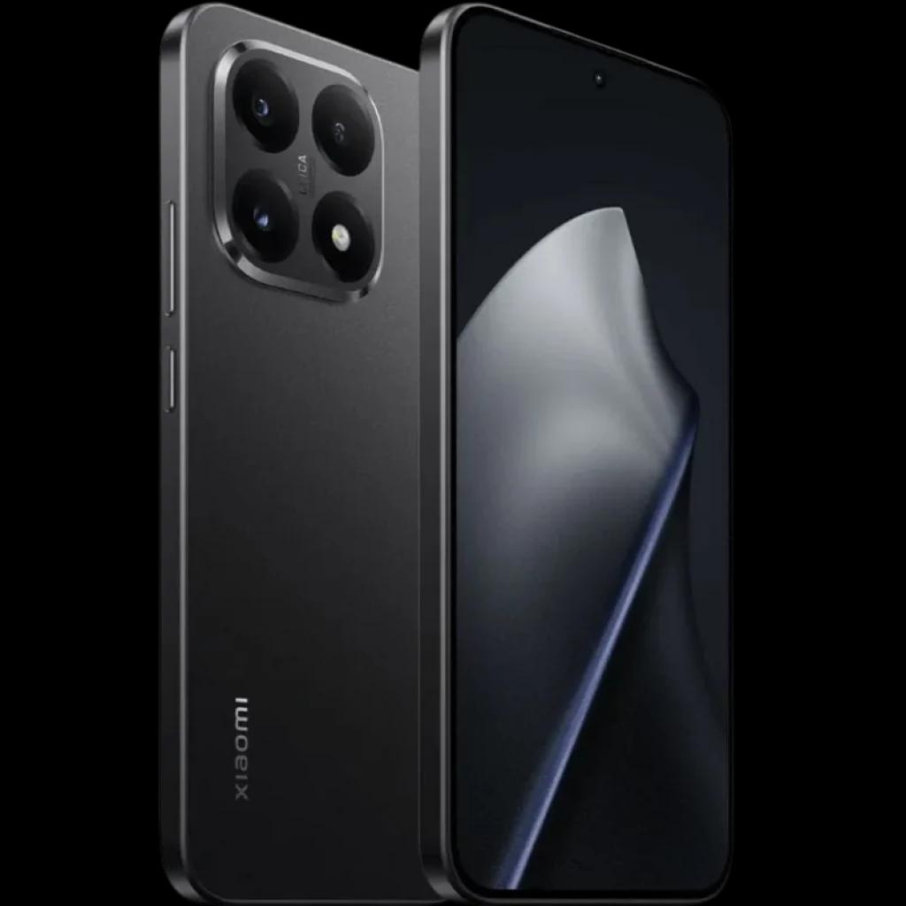 Xiaomi 15T 12GB/256GB Preto com corpo fosco, tela ampla de bordas finas e módulo de câmera quádrupla grande com lentes Leica na traseira