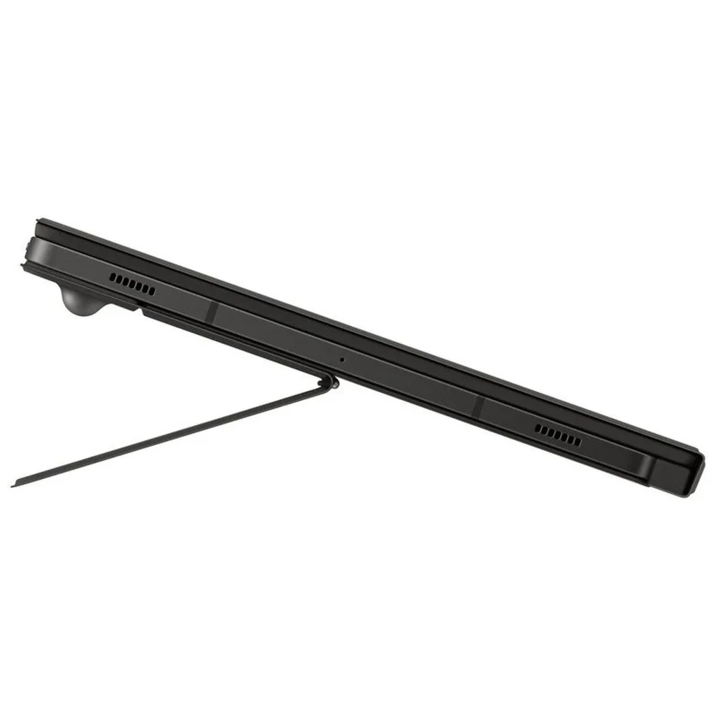 Funda con teclado touchpad para Samsung Galaxy Tab S10 Lite en color negro, perfil delgado con soporte trasero plegable y recortes para altavoces y puertos