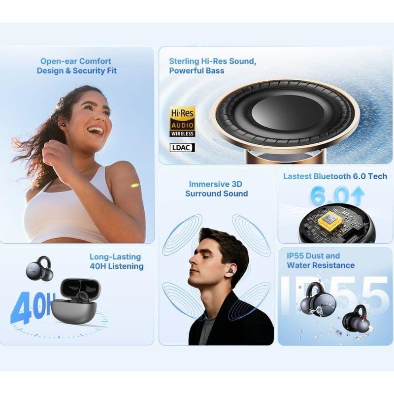 Earfun Clip Gris Blanc, principales fonctionnalités