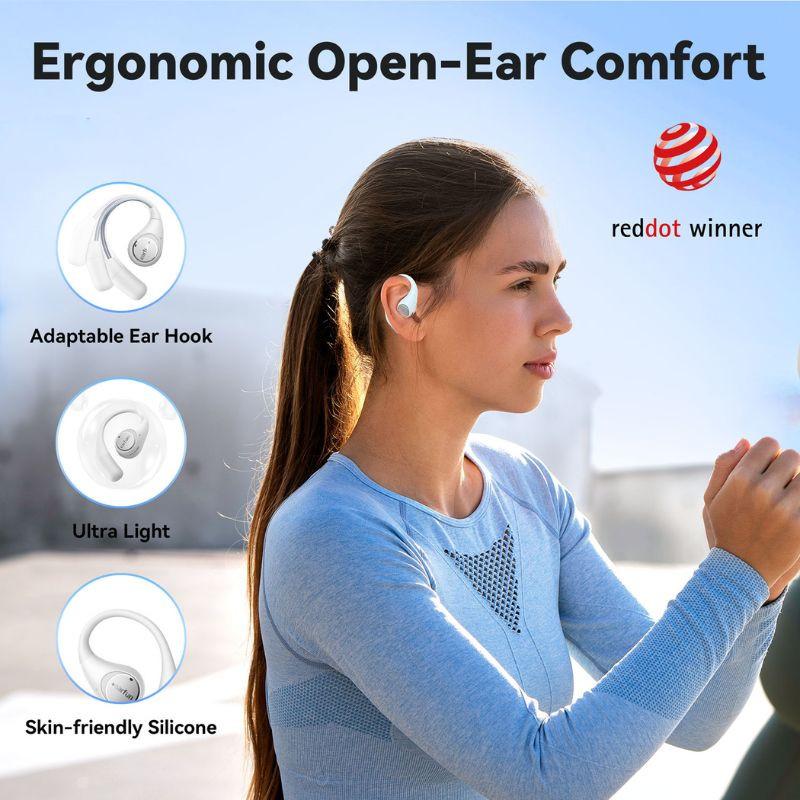 Earfun OpenJump TWS Blanc - Écouteurs Bluetooth, ergonomiques et légers