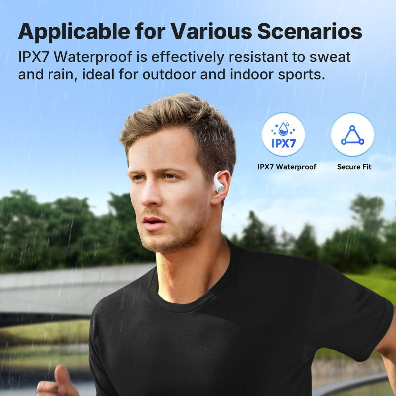 Earfun OpenJump TWS Blanc - Écouteurs Bluetooth, résistance à l'eau IPX7