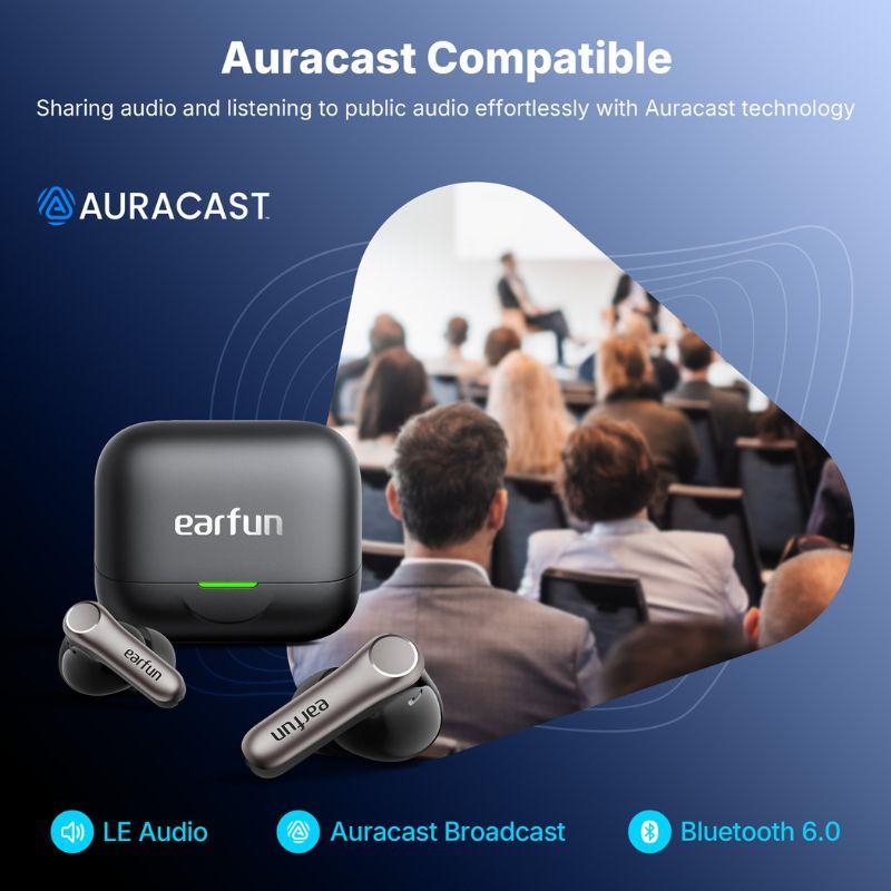 Earfun Air Pro 4+ Noir, compatible avec Auracast