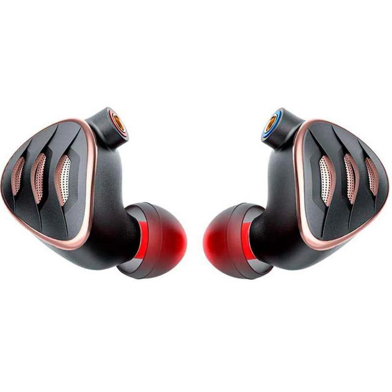 FiiO FH5s- Auriculares híbridos con tres interruptores B-M-T para ajustar graves, medios y agudos, carcasa negra elegante con borde metálico