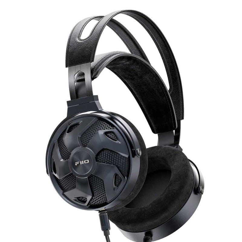 FiiO FT3 350 Ohms Negro, auriculares abiertos con copas metálicas perforadas, diadema doble acolchada y almohadillas de terciopelo, cable desmontable frontal