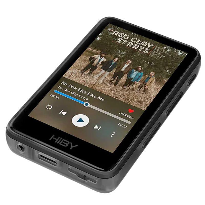 HiBy R1 Negro - Reproductor Hi-Res compacto con pantalla táctil, carcasa negra, botones laterales, puerto USB-C y jack de 3.5 mm