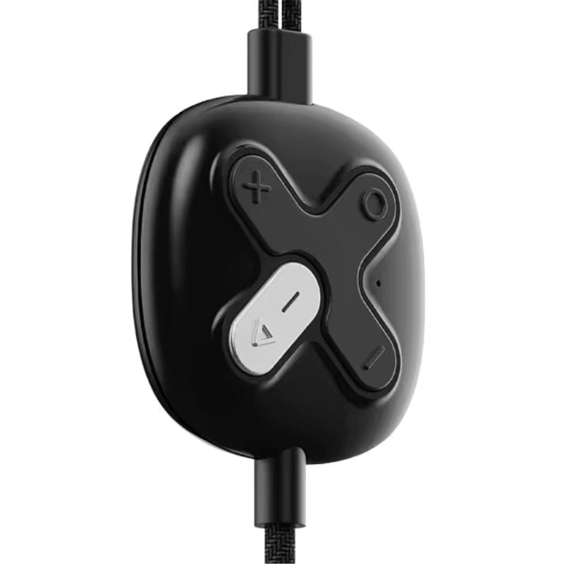 HiBy XENO Auriculares Híbridos control en línea negro con botones en cruz volumen más y menos botón multifunción y cable trenzado resistente