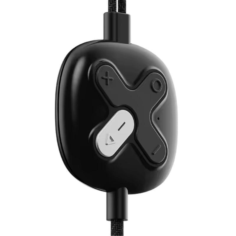 HiBy XENO Auriculares Híbridos control en línea negro con botones en cruz volumen más y menos botón multifunción y cable trenzado resistente