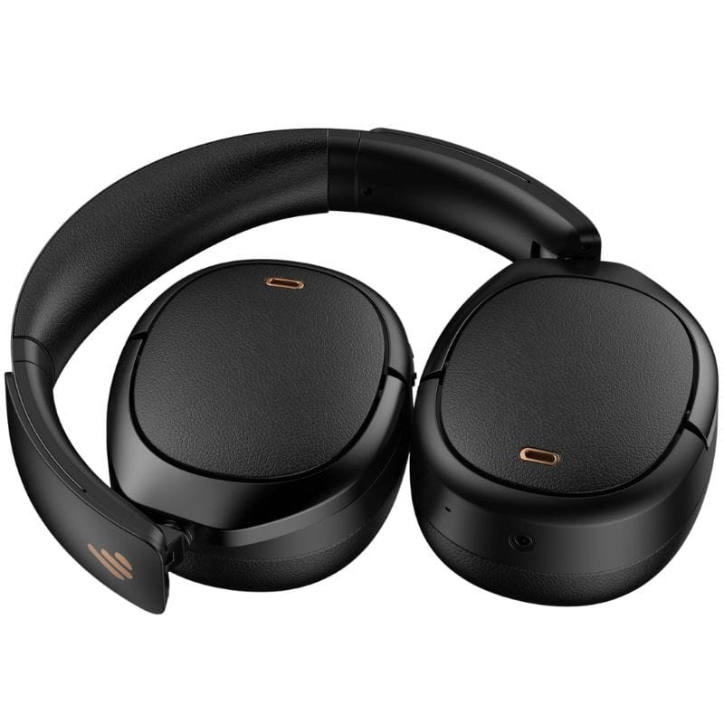 Edifier WH950NB 2025 auscultadores Bluetooth ANC pretos, design over-ear acolchoado, microfone integrado para chamadas e acabamento elegante