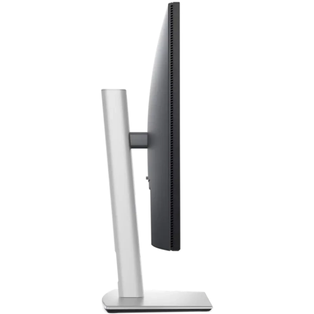 Monitor Dell Pro 27 Plus P2725D de perfil lateral, panel QHD de 27 pulgadas, biseles delgados, chasis negro y base metálica plateada ajustable en altura