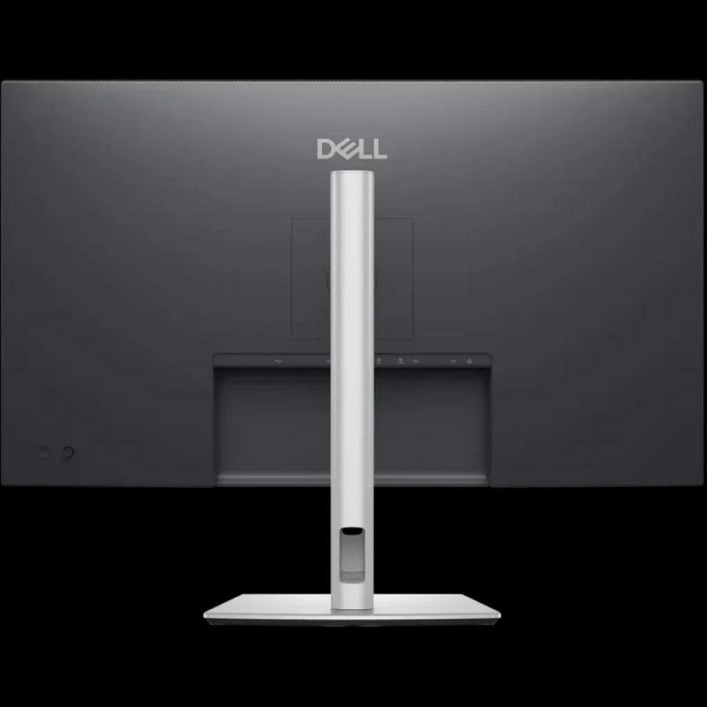 Vista trasera del DELL Pro Plus P3225DE 32 WQHD en negro y gris con puertos DP, HDMI, USB, RJ45 y soporte de montaje central integrado