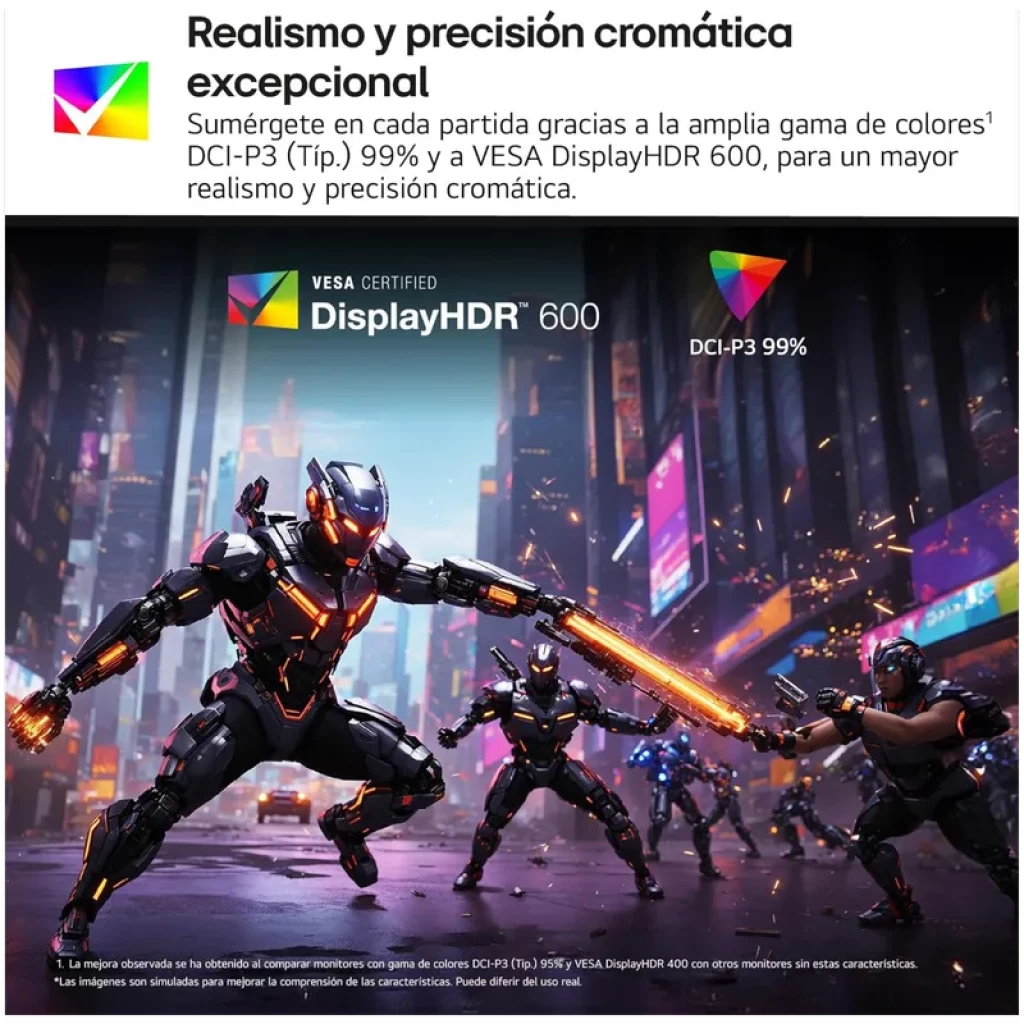 Écran LG UltraGear 27 pouces Nano IPS 4K UHD, 240 Hz, 1 ms, certifié VESA DisplayHDR 600, couverture DCI P3 99 pour un gaming ultra fluide et coloré