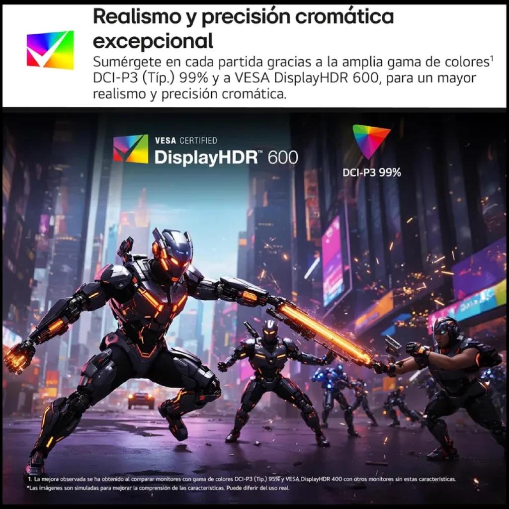 Écran LG UltraGear 27 pouces Nano IPS 4K UHD, 240 Hz, 1 ms, certifié VESA DisplayHDR 600, couverture DCI P3 99 pour un gaming ultra fluide et coloré