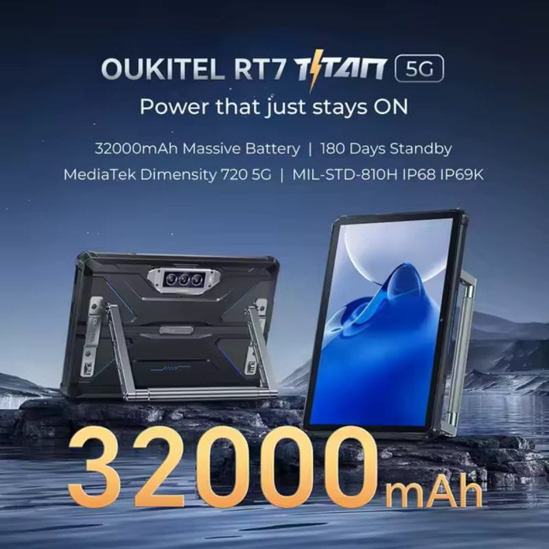 Oukitel RT7 Titan 10.1 12GB/512GB 5G Negro - Tablet Rugged, capacidad de la batería