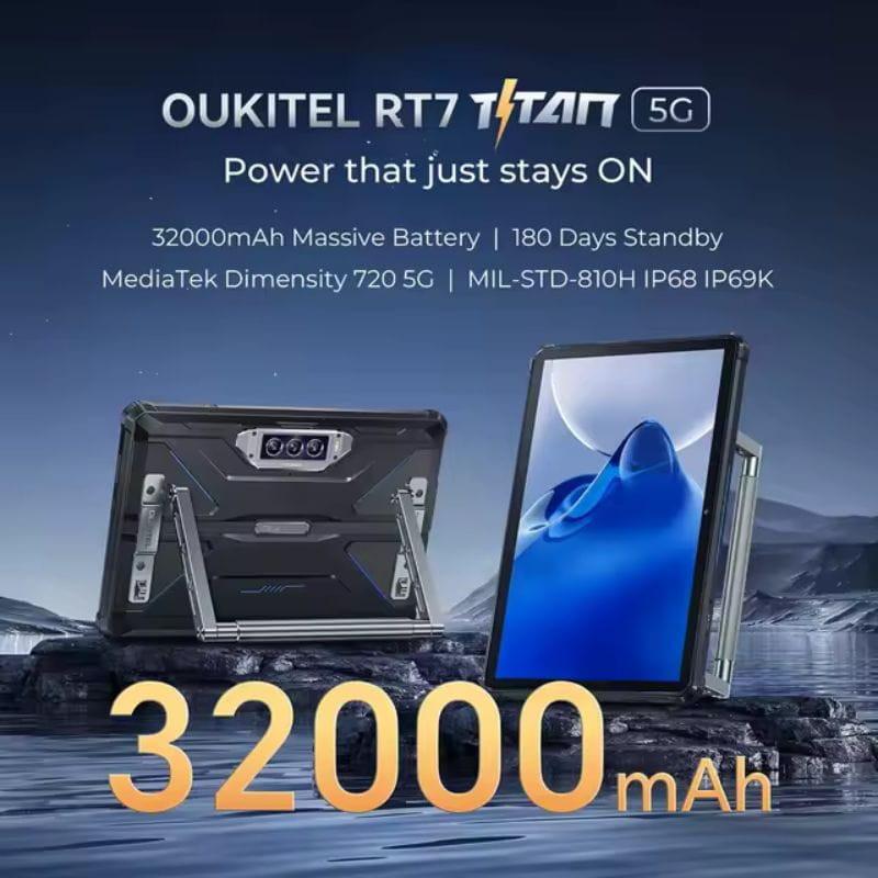 Oukitel RT7 Titan 10.1 12GB/512GB 5G Negro - Tablet Rugged, capacidad de la batería