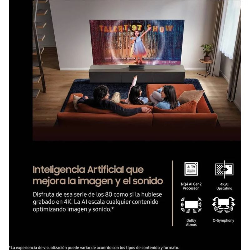 Samsung TQ55QN70FAU 55" 4K Ultra HD Neo QLED Smart TV Noir, avec intelligence artificielle qui améliore l'image et le son