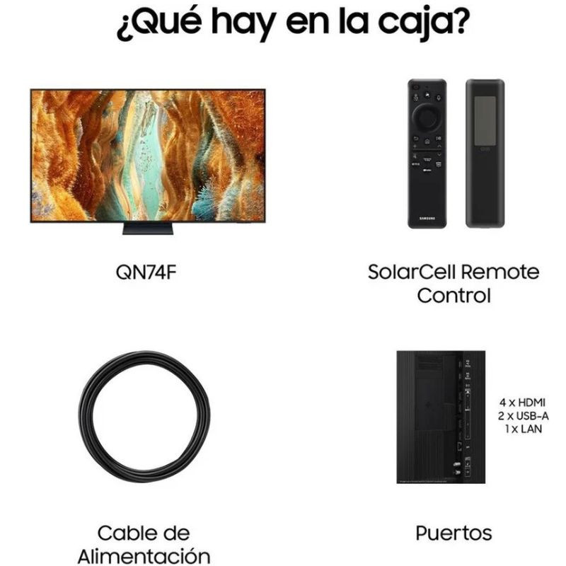 Samsung TQ55QN70FAU 55" 4K Ultra HD Neo QLED Smart TV Noir, contenu de la boîte