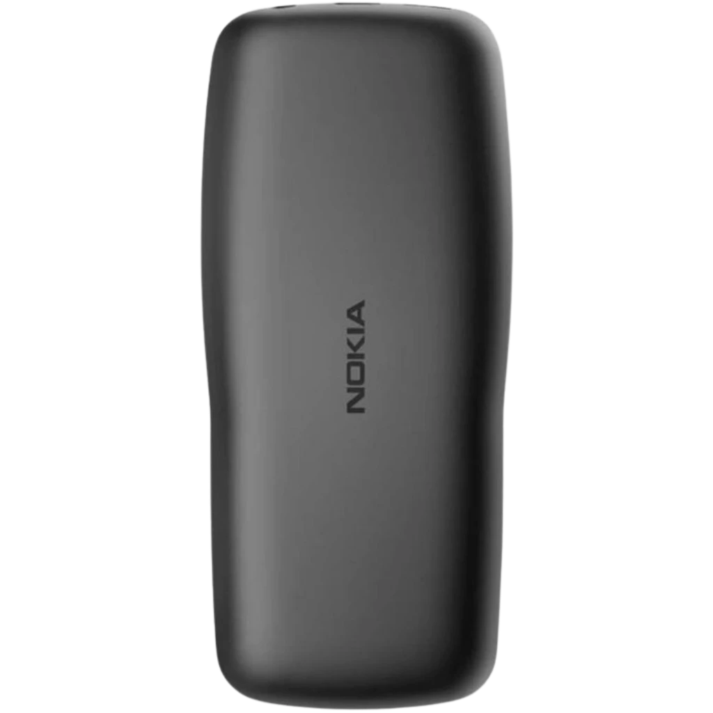 Nokia 106 TA-1114 DS - Telefone com tampa traseira preta fosca, curva ergonômica, logo Nokia centralizado e acabamento simples e resistente
