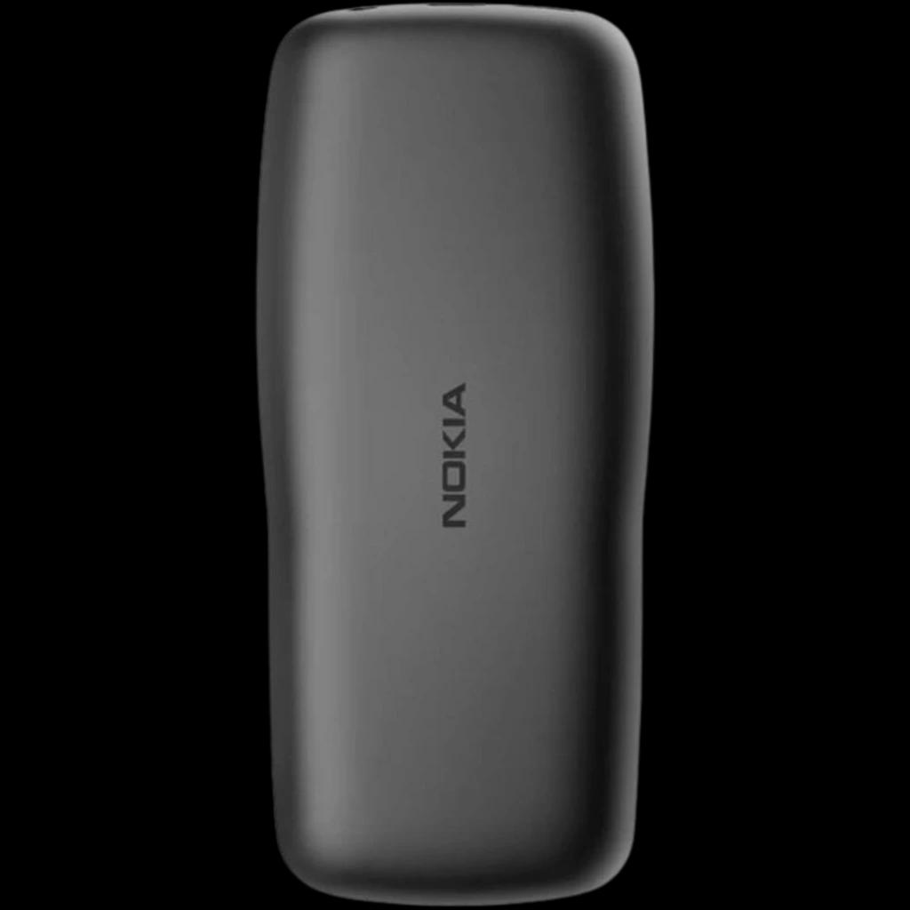 Nokia 106 TA-1114 DS - Telefone com tampa traseira preta fosca, curva ergonômica, logo Nokia centralizado e acabamento simples e resistente