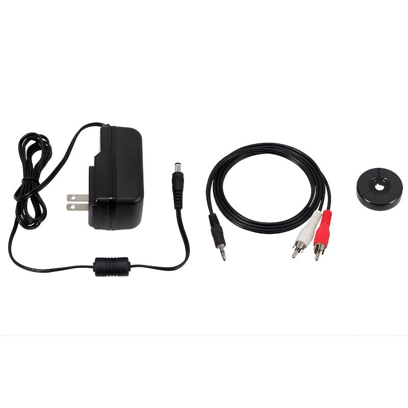 Audio Technica AT-LP60X - Tocadiscos negro con plato circular, brazo recto, controles superiores y diseño minimalista, borde iluminado sutil
